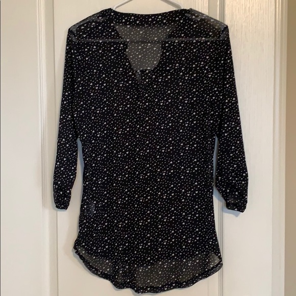 Sheer Black Heart Print Blouse - Picture 2 of 10